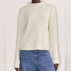 EVERLANE THE COZY RIB FUNNEL NECK PULLOVER 
NWT SMALL  IN BONE